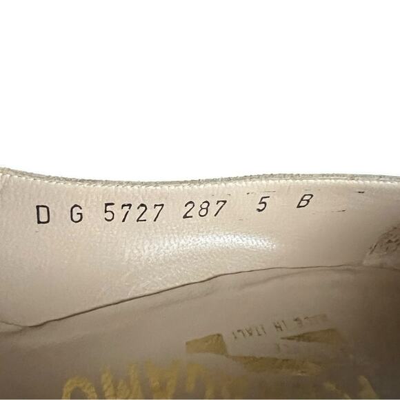 Salvatore Ferragamo Women’s Vintage 90s Round Toe White Leather Pump Heels Sz 5 - Picture 6 of 15